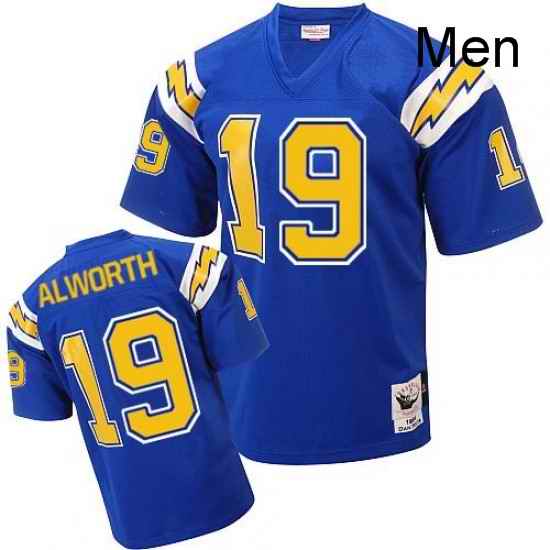 Mitchell And Ness Los Angeles Chargers 19 Lance Alworth Authentic Electric Blue 1984 Throwback NFL Jersey